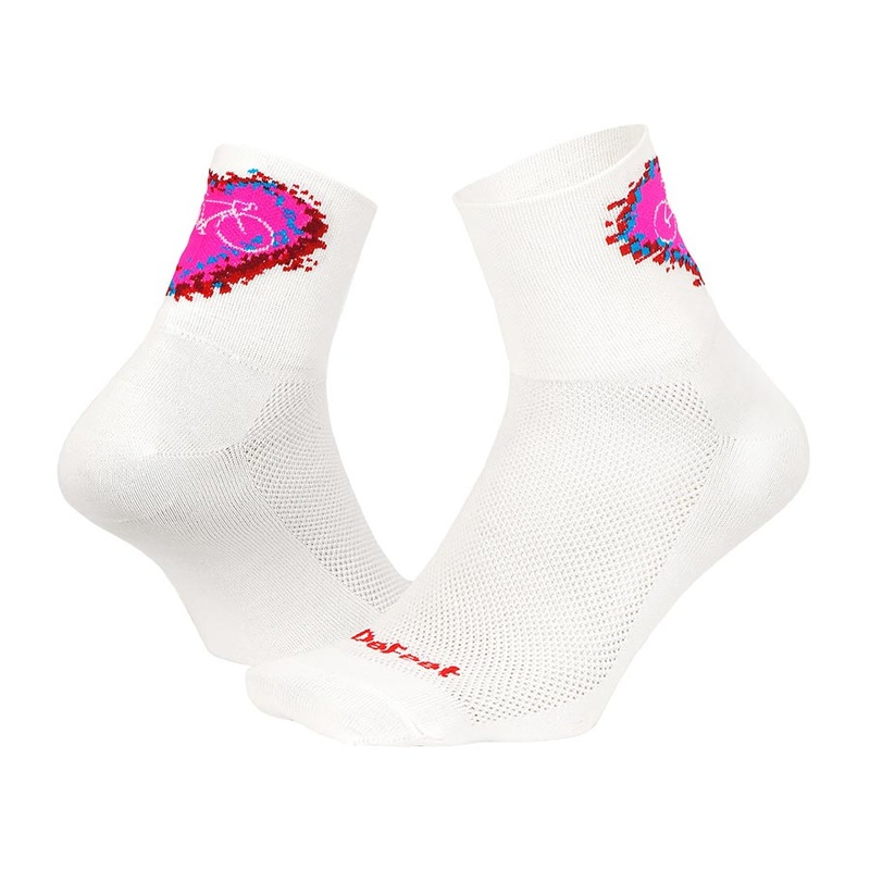 DeFeet Aireator 2-3″ Cuff Socks, White/Pink, M, Pair
