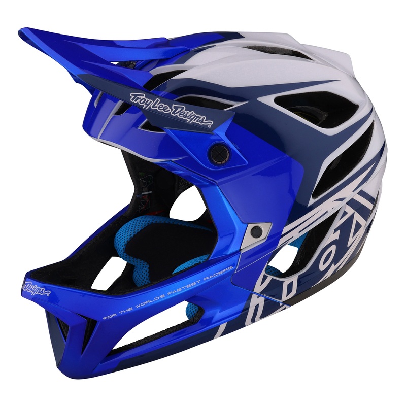 Troy Lee Designs Stage Full Face Helmet with MIPS – Valance – Blue – 2023 Blue X-Small/Small