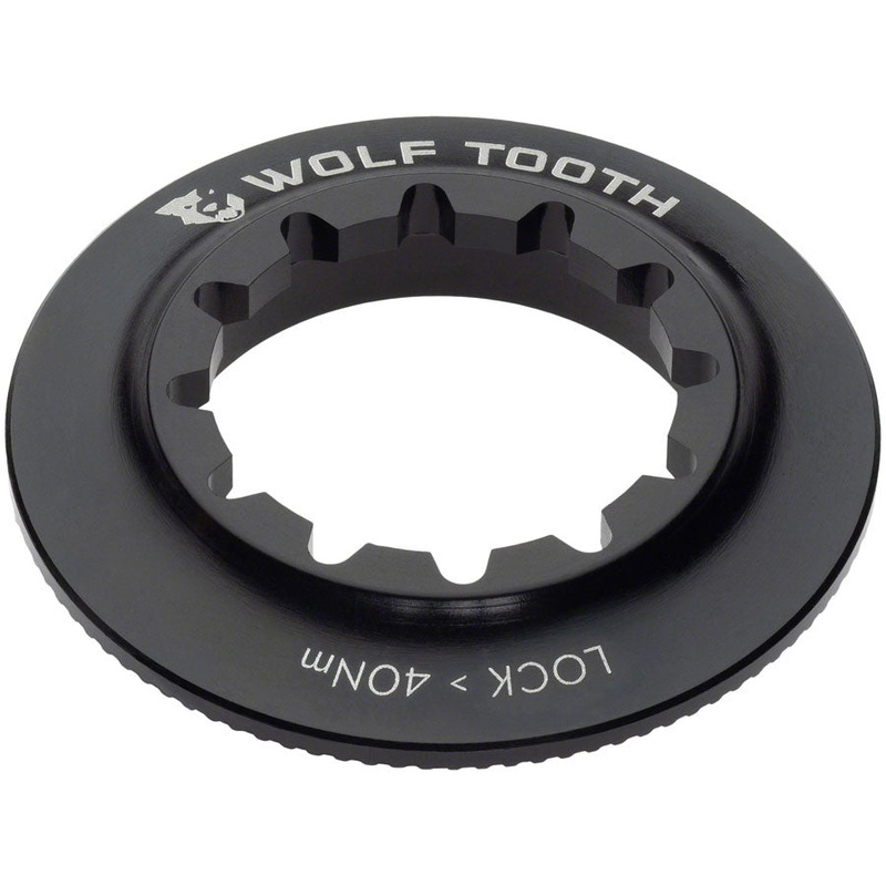 Wolf Tooth Centerlock Rotor Lockrings  7075-T6 Aluminum, Internal Splined, Multiple Colors, Precision CNC, Lightweight, Motorbike-Grade Performance Black