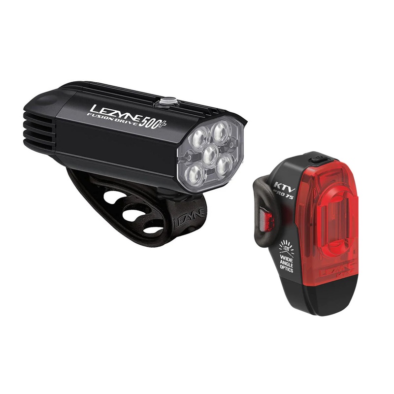 Lezyne Fusion Drive 500+ / KTV DRIVE PRO+ Light Set Satin Black – Black Set