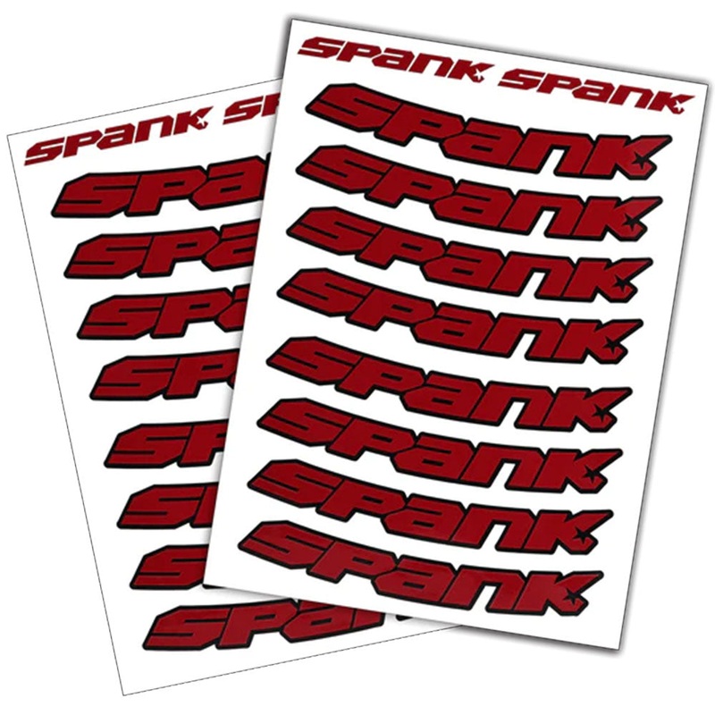 Spank Spank Rim Decals  Durable Vinyl Wheel Labels for Custom Bike Rims, Waterproof, Easy Application, Colorful, and Performance-Enhancing Accessories Red