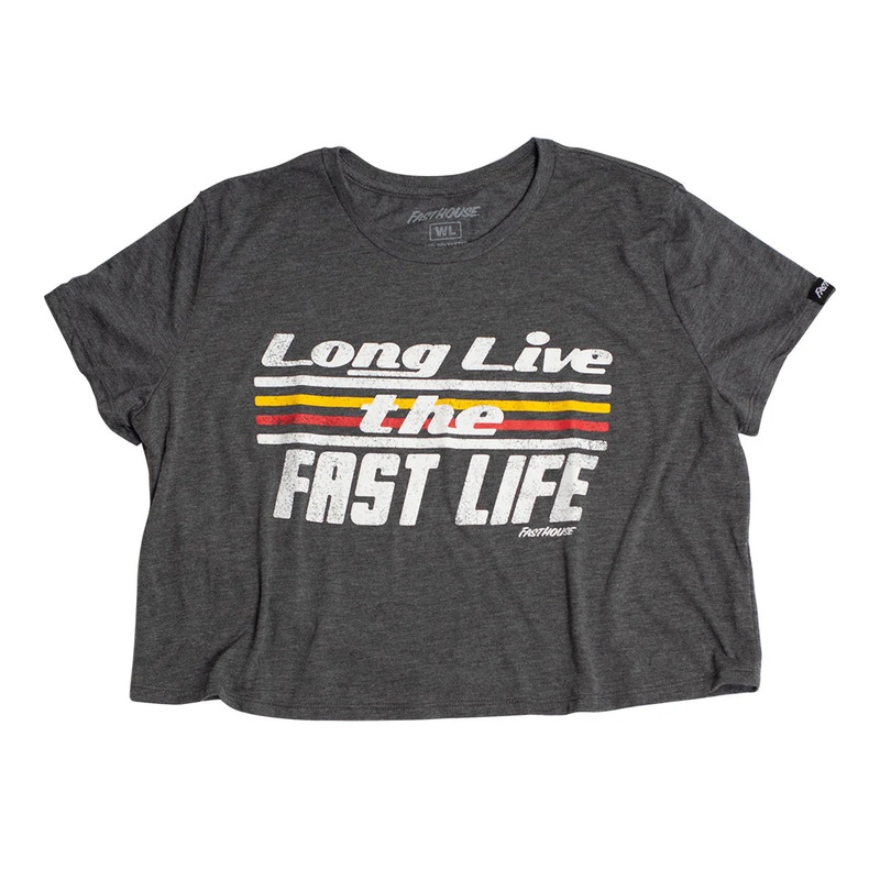 Fasthouse Anthem Crop Tee – Womens – Dark Gray Heather Dark Gray Heather 2X-Large