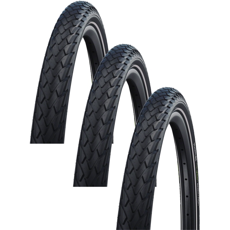 Schwalbe Green Marathon 20×1.75 Clincher Bike Tire Bundle Eco-Friendly, Puncture-Resistant, Reflective Sidewalls for Touring & E-Bikes 11159412