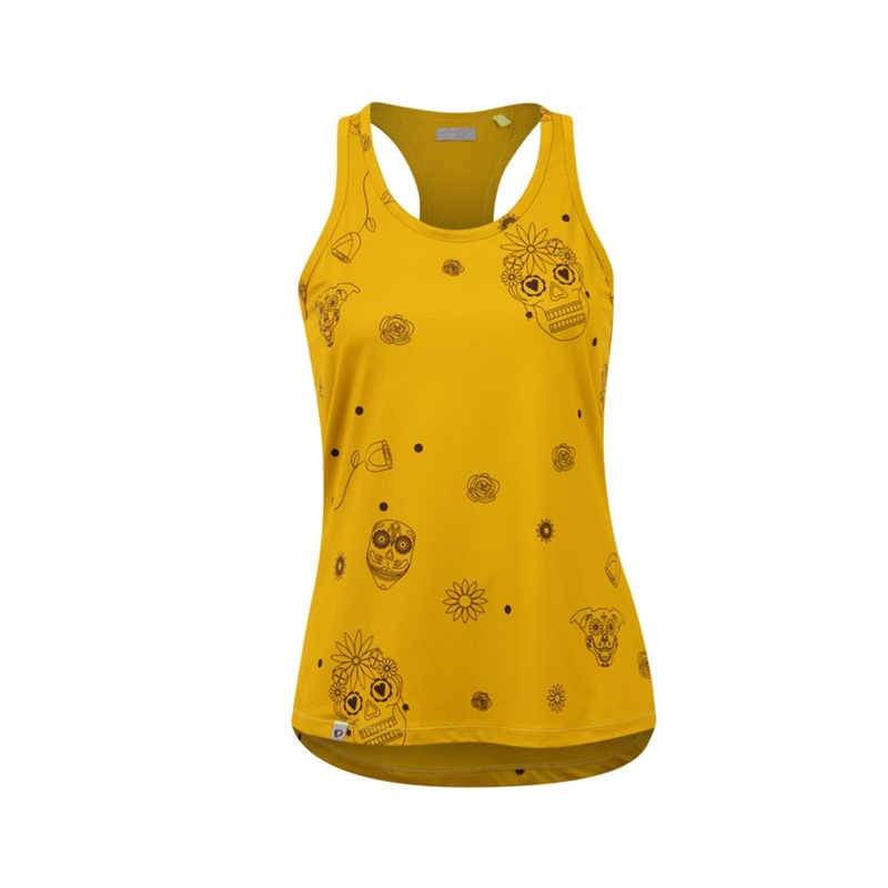 Pearl Izumi Midland Graphic Tank – Womens – Sugar Skulls – Flaxen Flaxen Medium