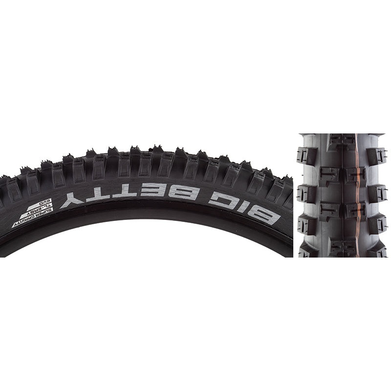 Schwalbe Big Betty Tire – 29 x 2.6″ Tubeless Folding BLK Evolution Line Addix Soft Super Gravity