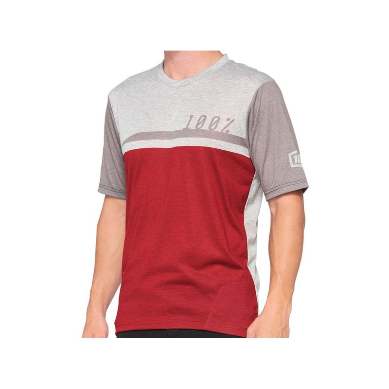 100% Airmatic Short Sleeve MTB Jersey – Cherry-Gray Cherry – Gray Small