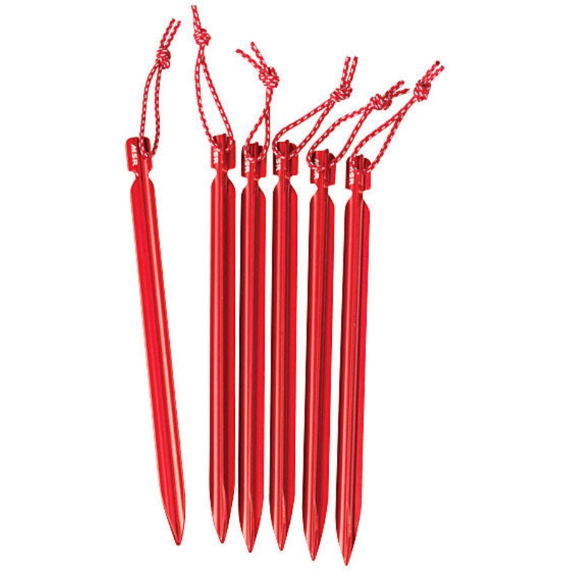 MSR Mini Groundhog Tent Stakes 6-Pack  Lightweight Aluminum Tent Accessories for Secure Camping & Backpacking Performance 6PK KIT