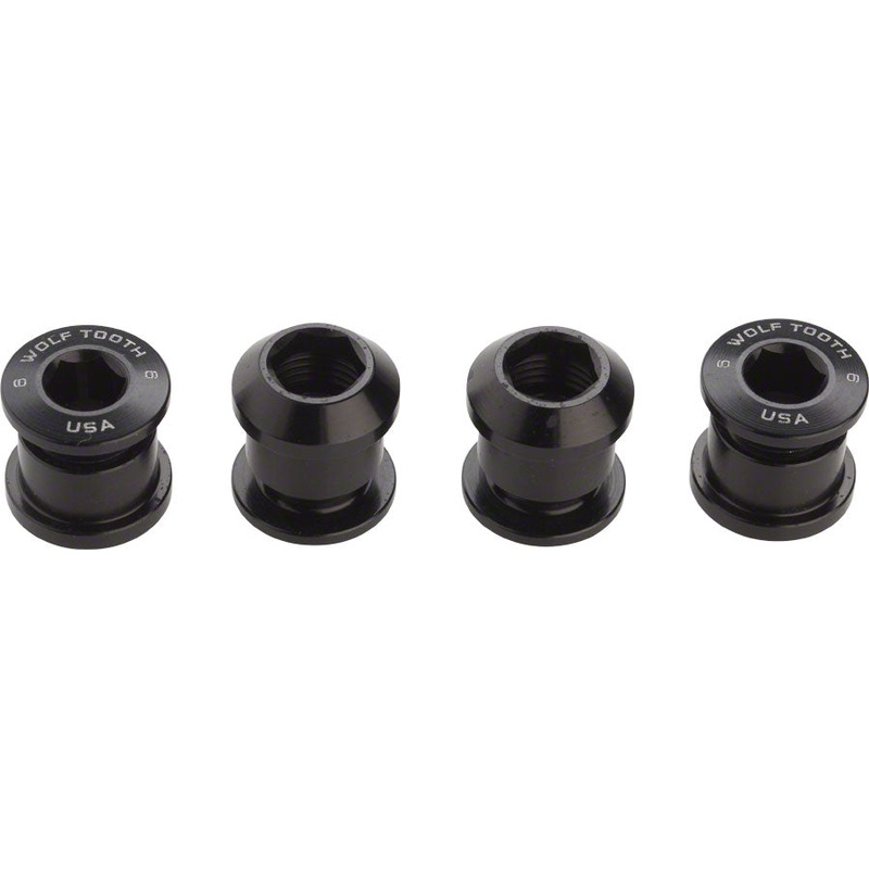 Wolf Tooth Components Set of 4 Chainring Bolts for 1x use Dual Hex Black