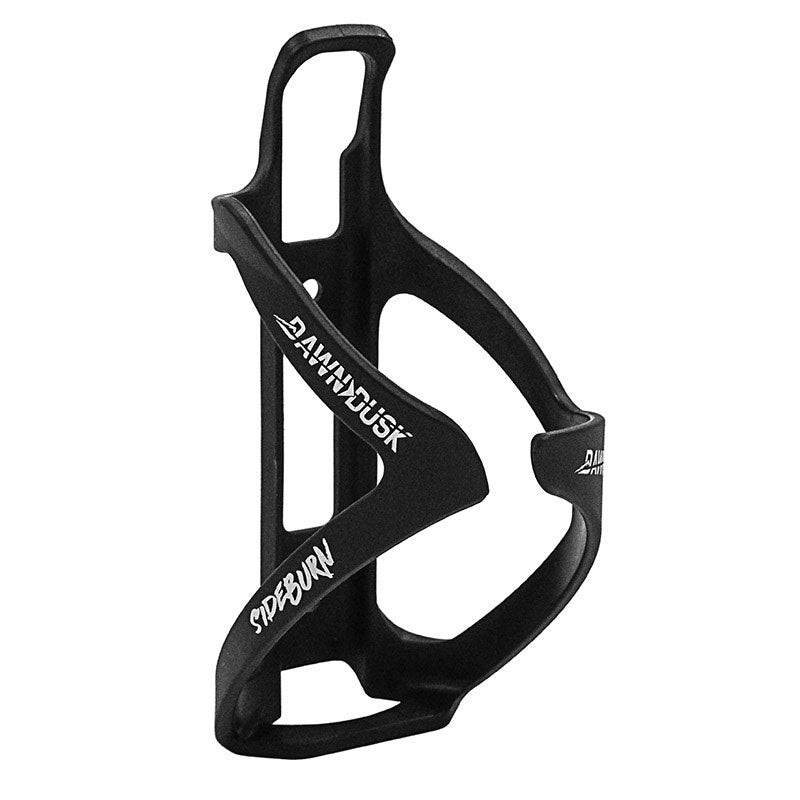 Dawn To Dusk Sideburn 6 Cage  Premium Matte Black Composite/Nylon Bike Water Bottle Holders with Effortless Side Access for MTB & Road Cycling Right Access