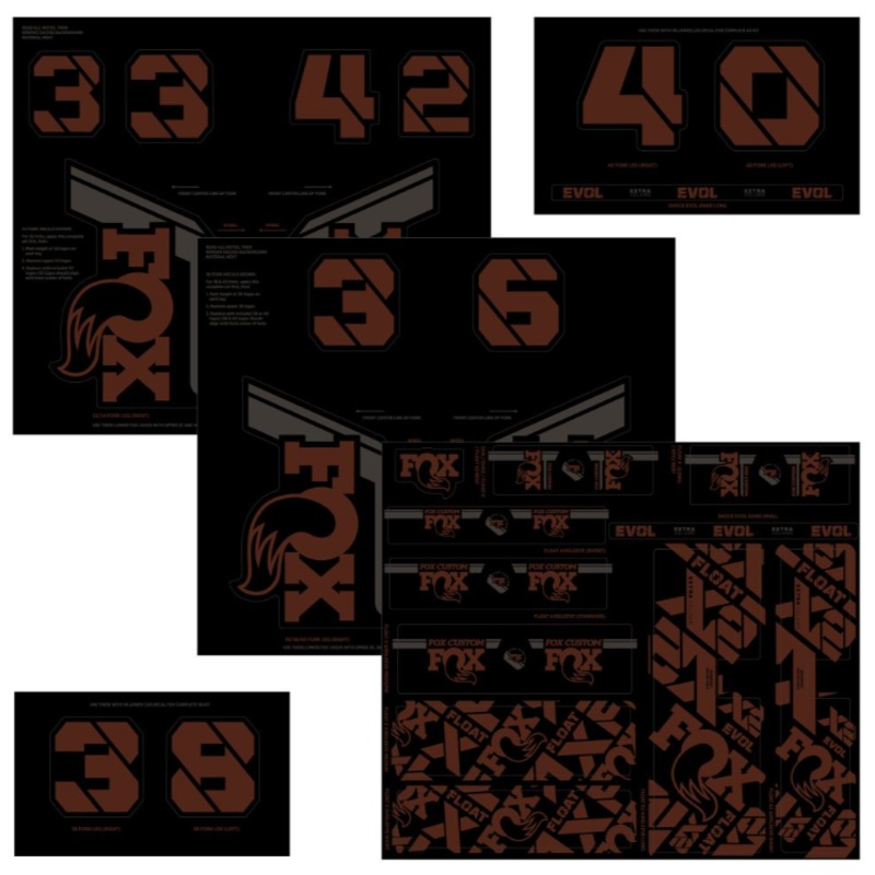 Fox Suspension Fork and Shock AM Custom Decal Kit – Root Beer Root Beer