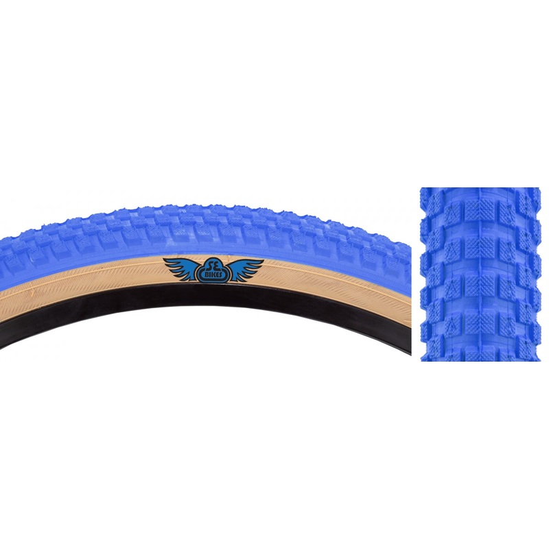 SE Bikes Cub 20 x 2.0 Clincher Wire TPI 65 Bu/Tan Reflective BMX Bike Tire 4776