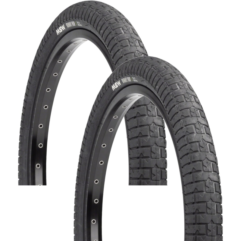 Pack of 2 MSW Bunny Hop Tire – 20 x 2.0, Black, Rigid Wire Bead, 33tpi 17-000409