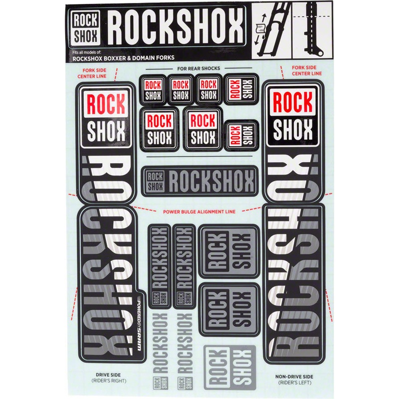 RockShox Fork Decal Kit – 35mm Dual Crown, White
