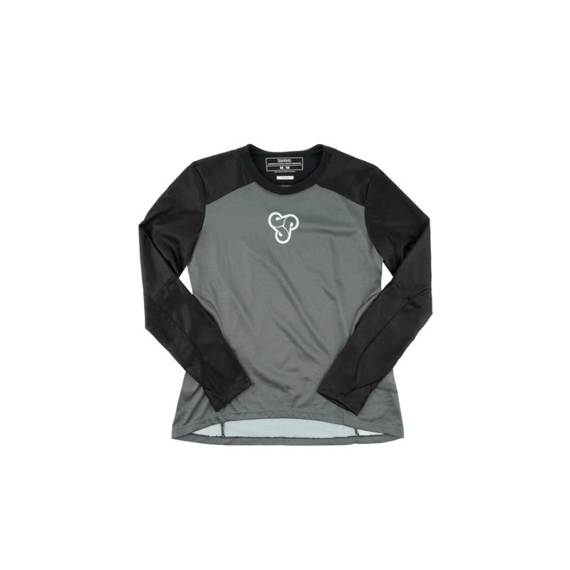 Sombrio Vanquish Long Sleeve MTB Jersey – Womens – Trilogy-Gray Trilogy – Gray X-Small