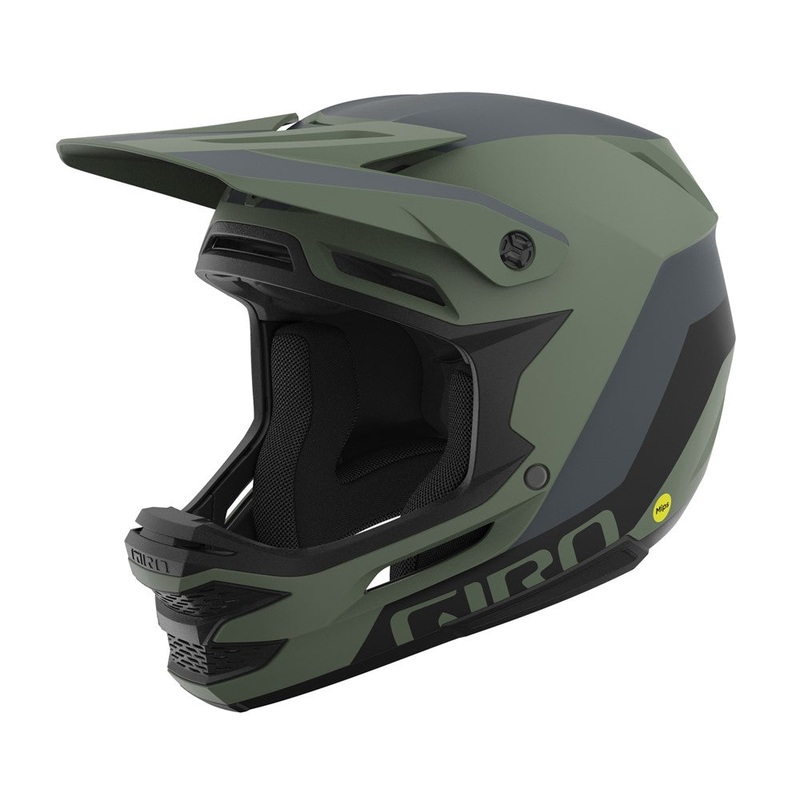 Giro Insurgent Spherical Full Face Helmet – Matt Hedge Green-Dark Shark Matt Hedge Green – Dark Shark X-Small/Small