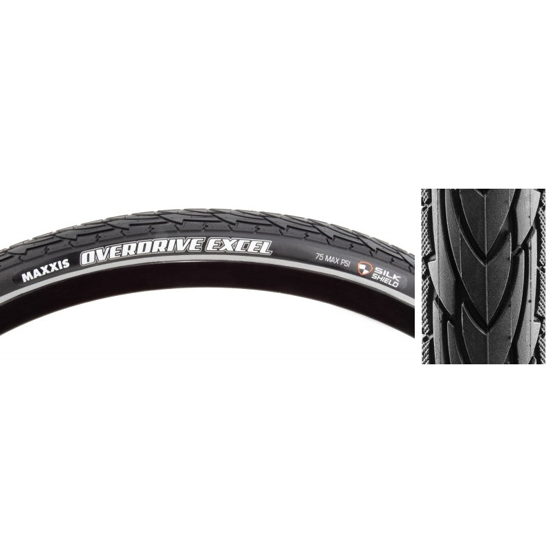 Maxxis Overdrive Excel Tire – 700 x 35 Clincher Wire Black SilkShield