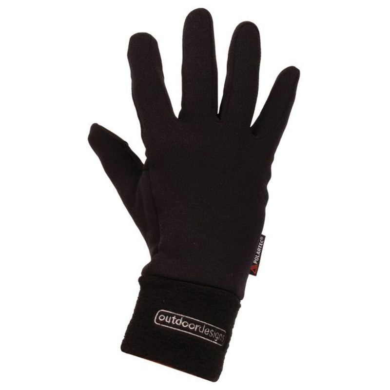 Outdoor Designs Poweron Mid Layer Gloves  Thermal, Breathable, Lightweight Cycling & Outdoor Gloves in Black, Multiple Sizes M