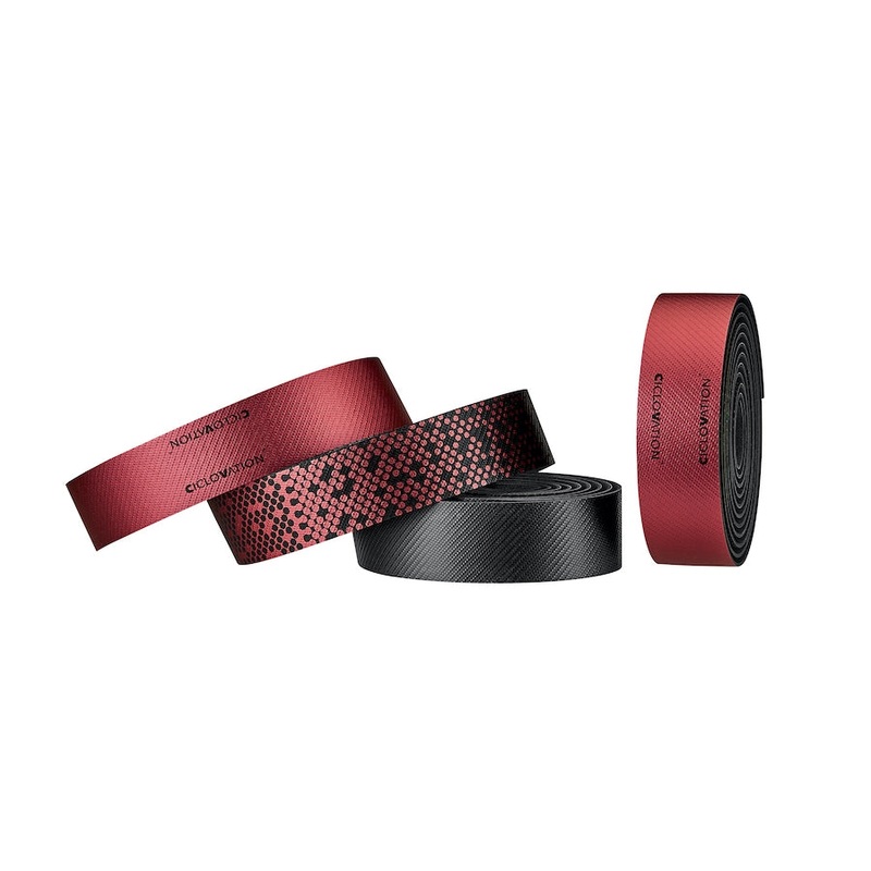 Ciclovation Seitex Shining Handlebar Tape Set  Synthetic Leather, Shock Absorption, Anti-Slip Grip, Multiple Colors, Durable Cycling Accessories Candy Apple Red