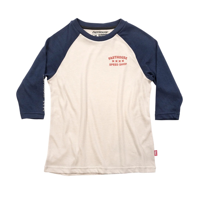 Fasthouse Swift Raglan Tech Tee – Youth – Mignight Navy-Cream Mignight Navy – Cream Medium