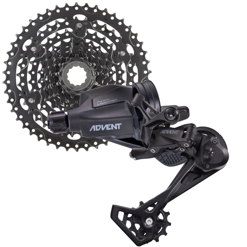 microSHIFT ADVENT 9-Speed Bike Parts Bundle: Cassette, Trigger Shifter & Rear Derailleur, E-Bike Compatible, Long Cage, Black