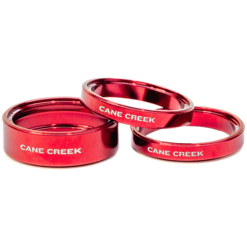 Cane Creek Interlok Chroma Studio Headset Spacer Kit – (1) 10mm (2) 5mm Red