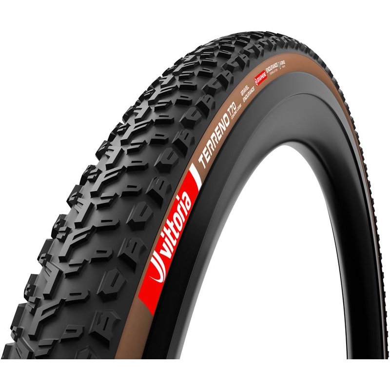 Vittoria Terreno T70 Coarse Loose Tire – 700 x 40 Tubeless Folding BLK/Brown Gravel Endurance Graphene G2.0