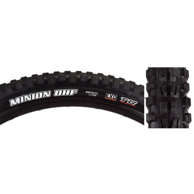 Maxxis Minion DHF 29″ Folding MTB – WT Wide Trail – EXO Black 2.6″ (DC)Dual Compound – (TR)Tubeless Ready – (EXO)EXO Sidewall – 60TPI