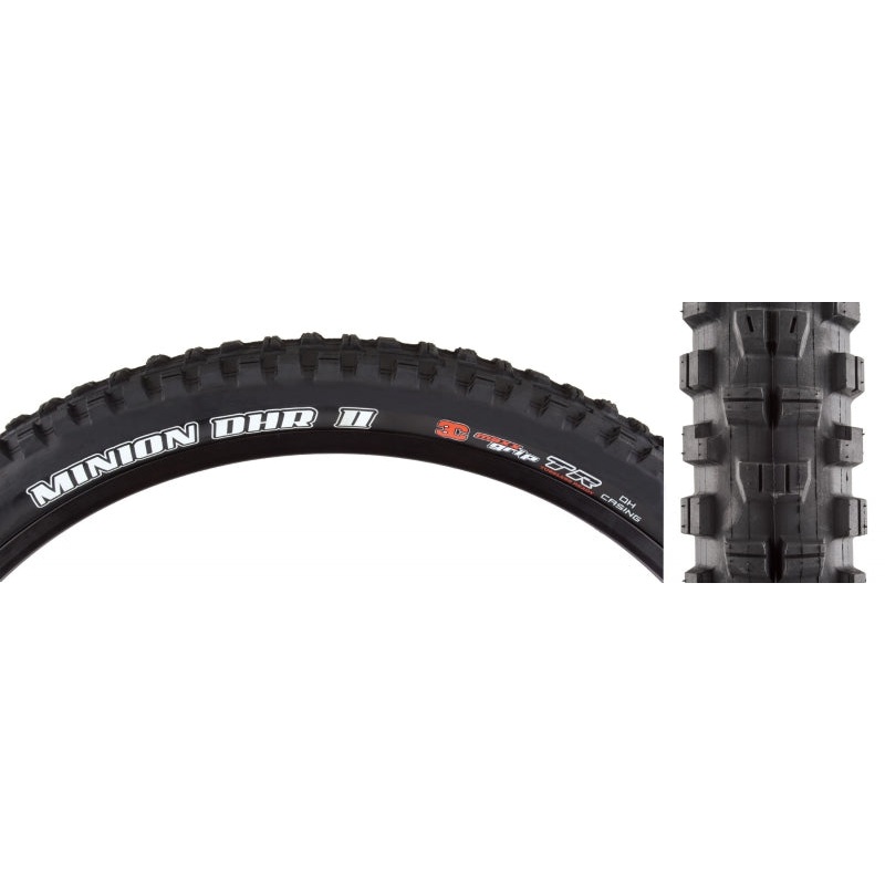 Maxxis Minion DHR II Tire – 29 x 2.5 Tubeless Folding Black 3C MaxxGrip DH