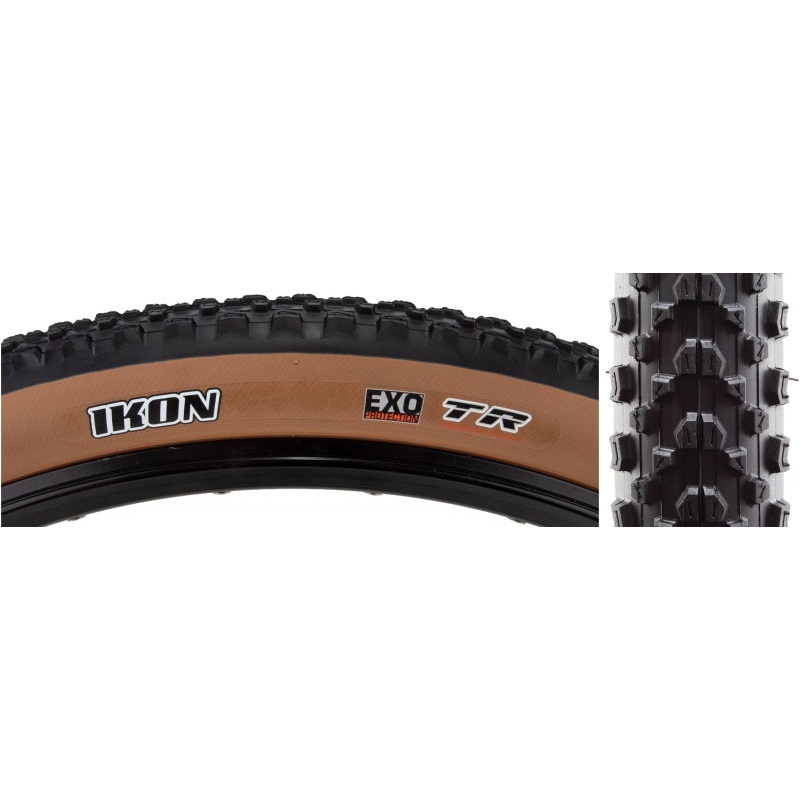 Maxxis Ikon Tire – 27.5 x 2.20 Tubeless Folding Black/Dark Tan EXO
