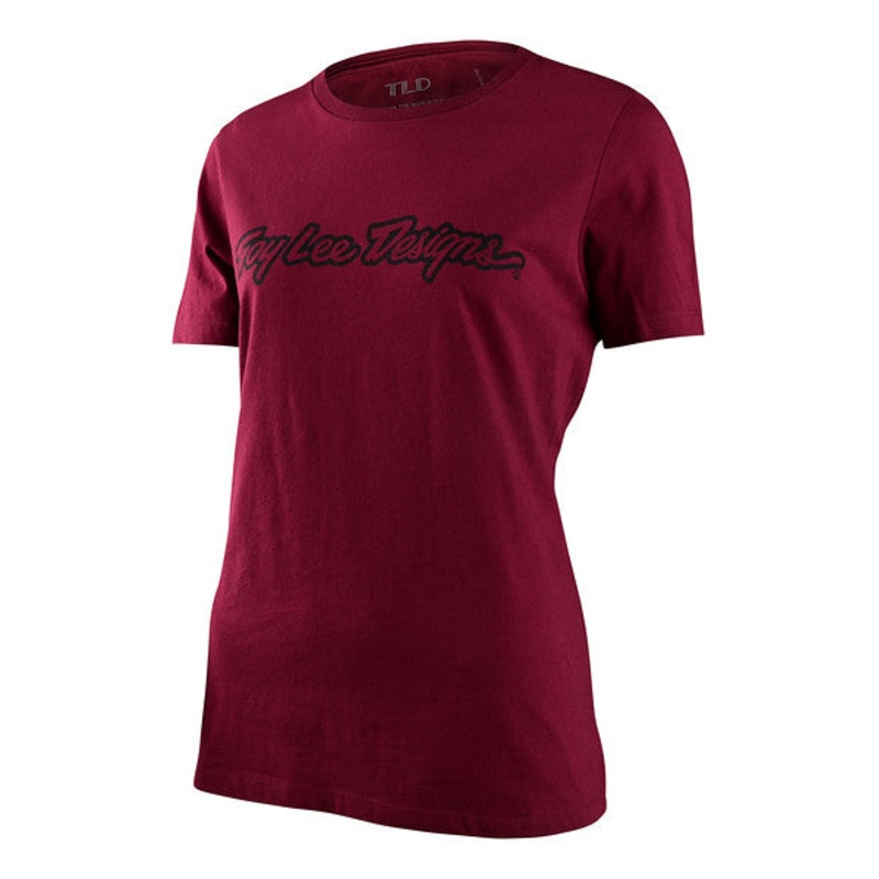 Troy Lee Designs Signature Short Sleeve Tee – Womens – Maroon Maroon Small
