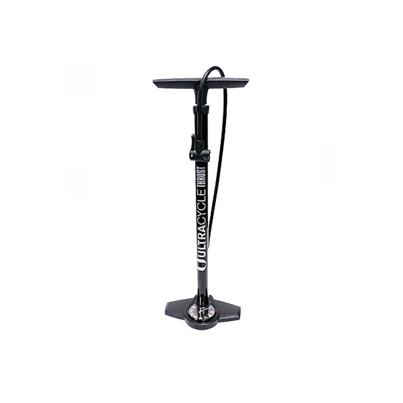Ultracycle Thrust Floor Pump Black 160psi Max – with Gauge