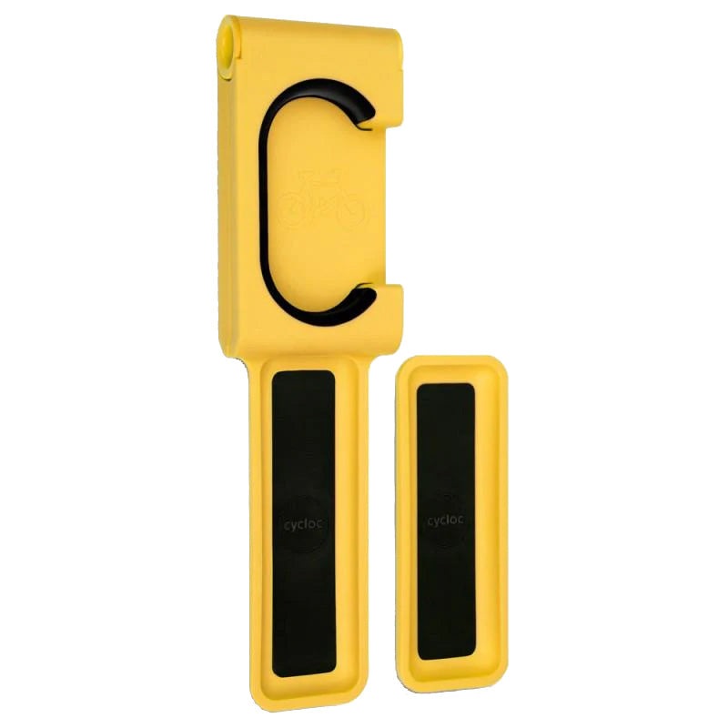Cycloc Endo Wall Mount Bike Storage Devices in Durable Polypropylene  Vertical Indoor Bicycle Holders with Rim & Wall Protection, Lockable Hinge Yellow