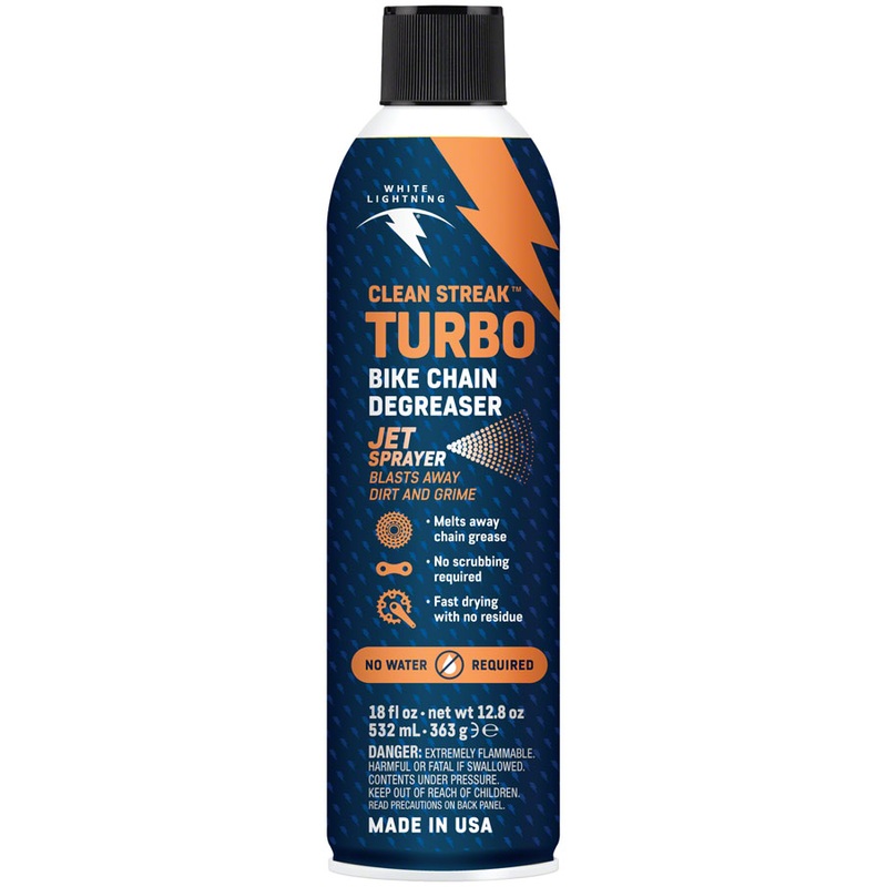White Lightning Clean Streak Turbo Bike Chain Degreaser – 18oz