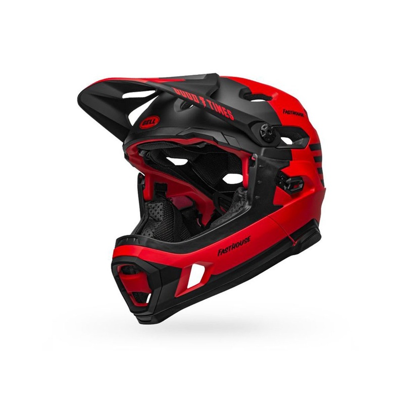 Bell Super DH Spherical Full Face Helmet – Fasthouse – Matt Red-Black Fasthouse Matt Red – Black Small