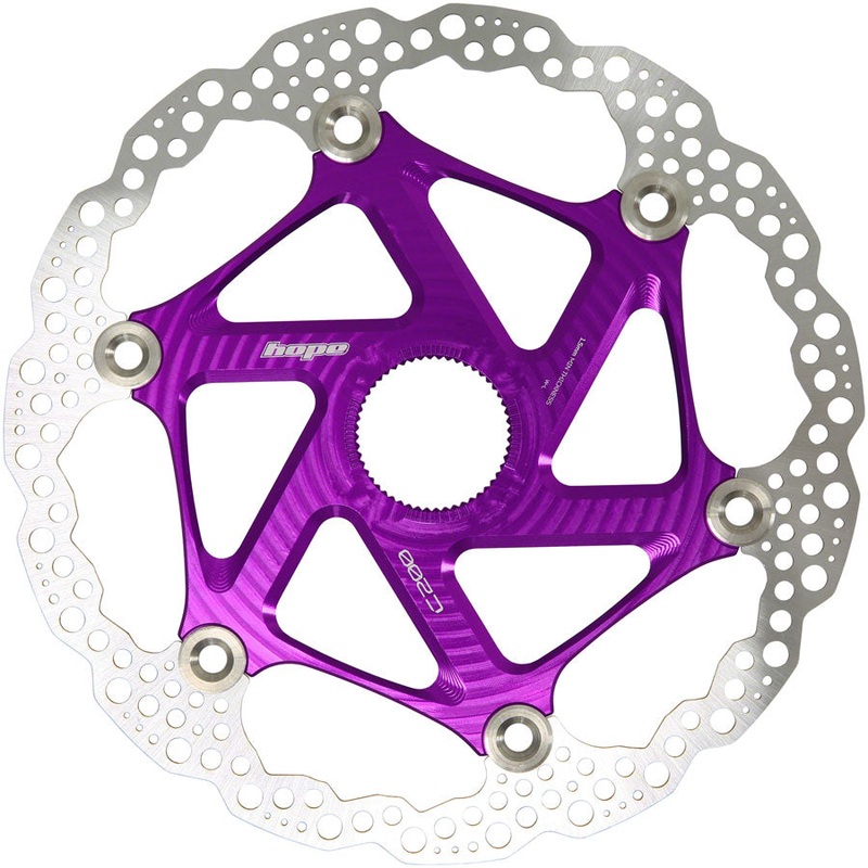 Hope MTB Floating Centre-Lock Disc Brake Rotor – 200mm, Center-Lock, Purple
