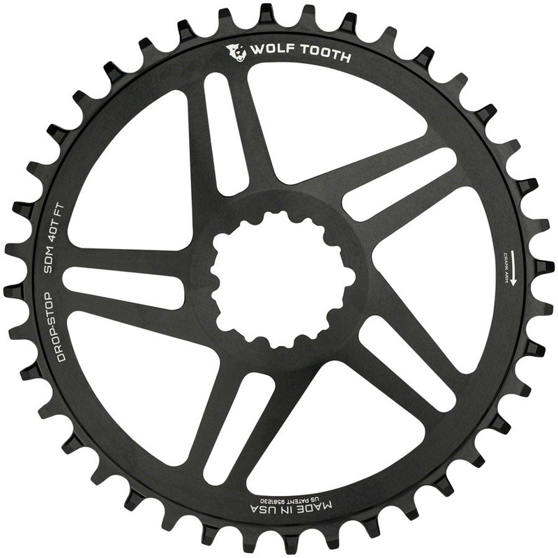 Wolf Tooth Direct Mount Chainring – 40t, SRAM Direct Mount, For SRAM 3-Bolt, 6mm Offset, Drop-Stop B, Flattop