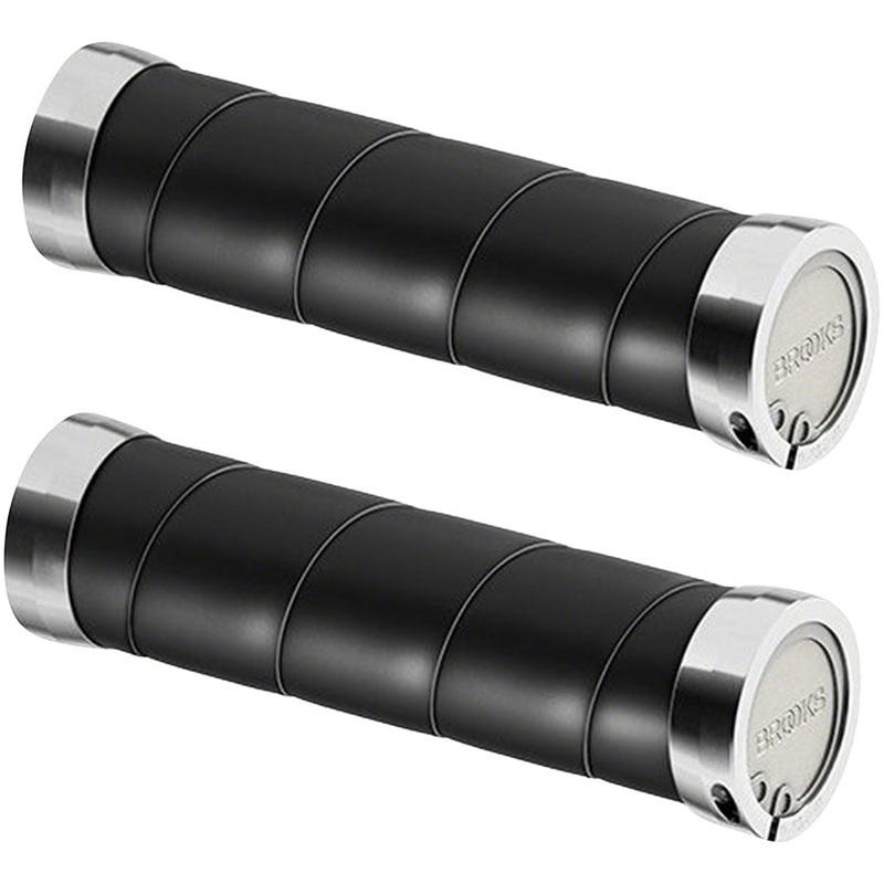 Brooks Slender Leather Grips – Black 130/130mm