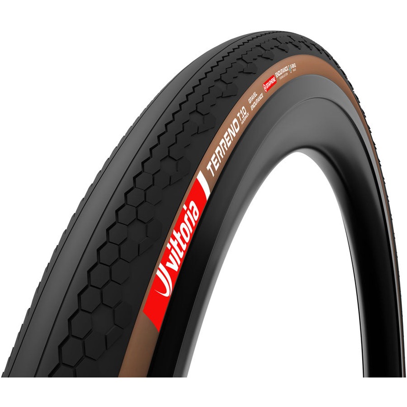 Vittoria Terreno T10 Hardpack Tire – 700 x 40, Tubeless, Folding, Black/Brown, Gravel Endurance, Graphene, G2.0