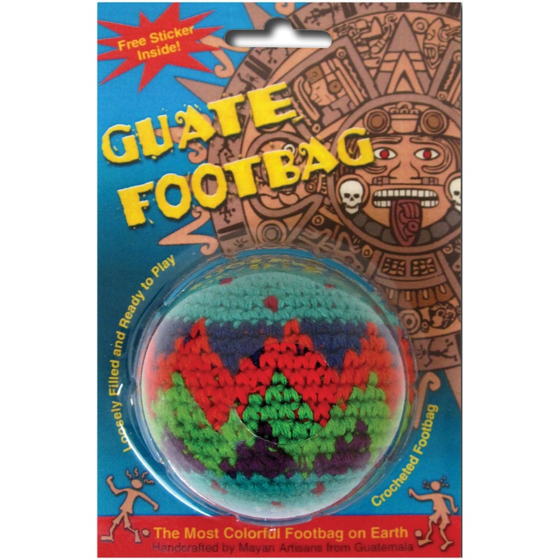 Adventure Trading Guate Footbags & Accessories  Durable, Colorful Crocheted Play Toys for Outdoor Fun, Games, and Active Play BLISTER PACK