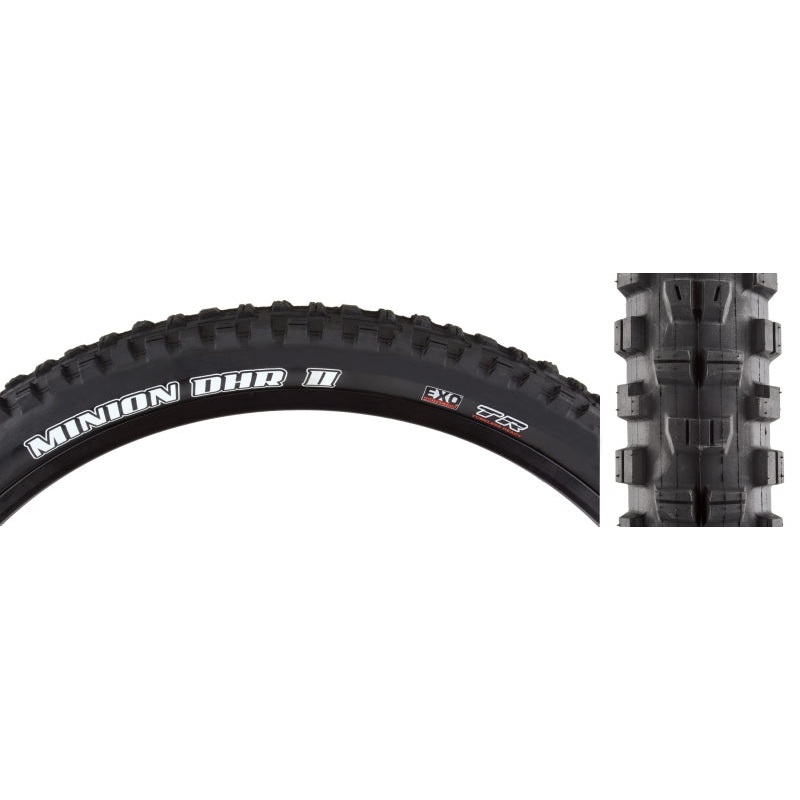 Maxxis Minion DHR II Tire – 27.5 x 2.8 Tubeless Folding Black Dual EXO