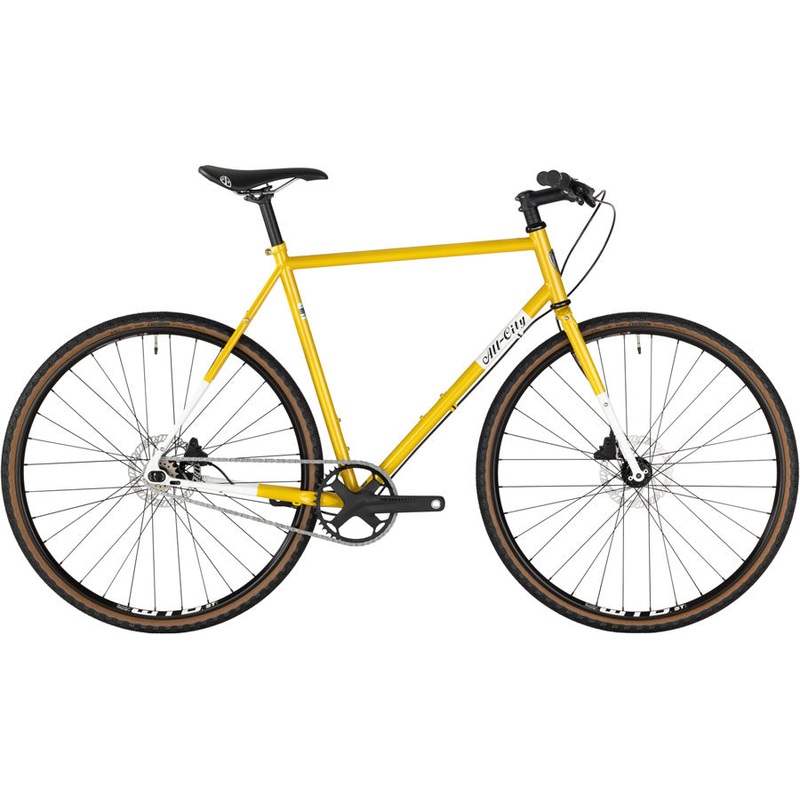 All-City Super Professional Flat Bar Single Speed Bike – 700c, Steel, Lemon Dab, 46cm