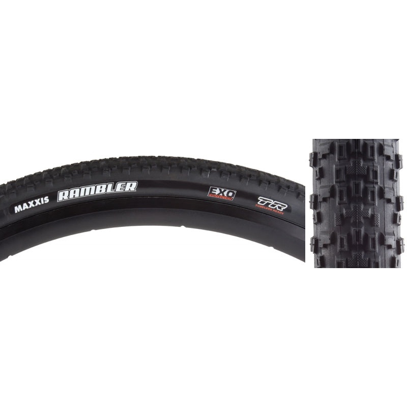 Maxxis Rambler Tire – 700 x 50 Tubeless Folding Black Dual EXO