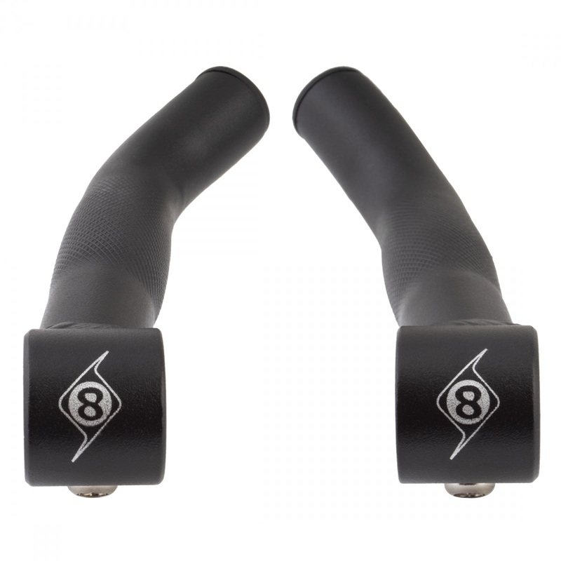 Origin8 Comp-Lite Bar Ends Short Black Short `Skiin Bend