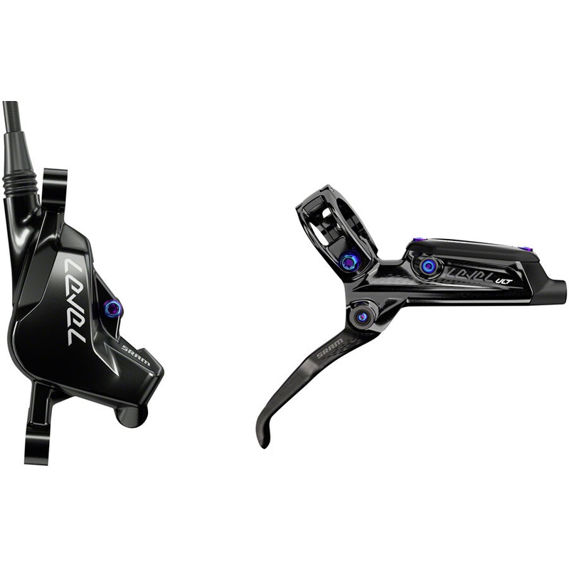 SRAM Level Ultimate Disc Brake and Lever – Rear, Hydraulic, Post Mount, Black with Rainbow Hardware, B1