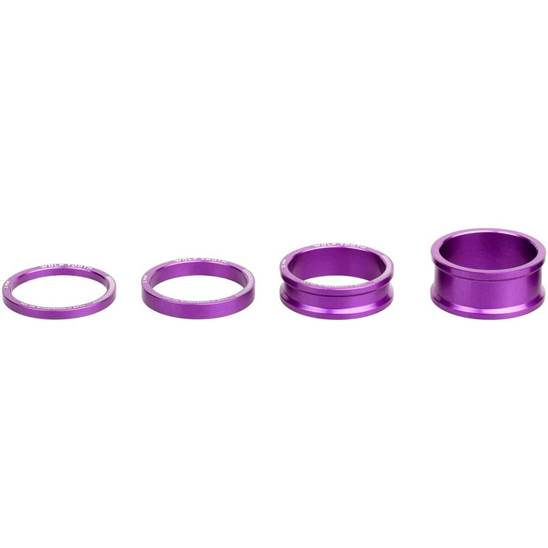 Wolf Tooth Precision Headset Spacer Kit with 3mm, 5mm, 10mm, and 15mm Stack Spacers Gold
