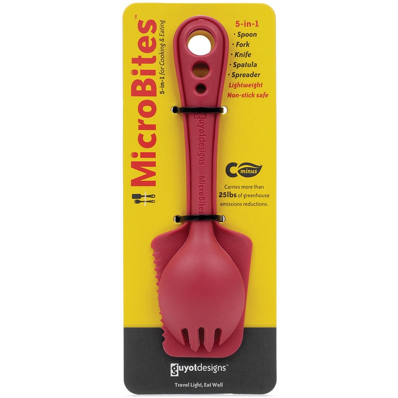 Guyot Designs Microbites Camping Flatware Sets  Eco-Friendly, 5-in-1 Nesting Utensils, High-Temperature Nylon, Carbon Negative Outdoor Dining TOMATO