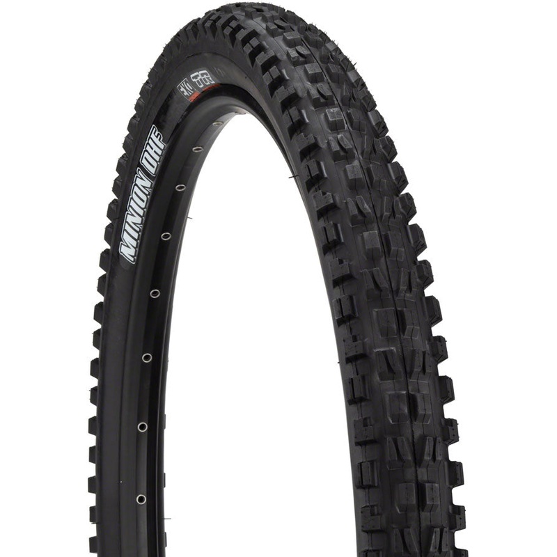 Maxxis Minion DHF Tire – 27.5 x 2.5, Tubeless, Folding, Black, Dual, EXO, Wide Trail White Logo