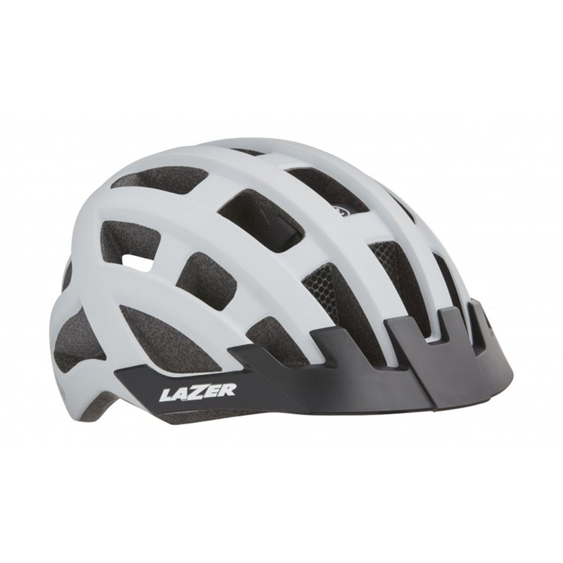 Lazer Compact DLX Commuter Helmet – White White One Size Rear Mounted LED Light
