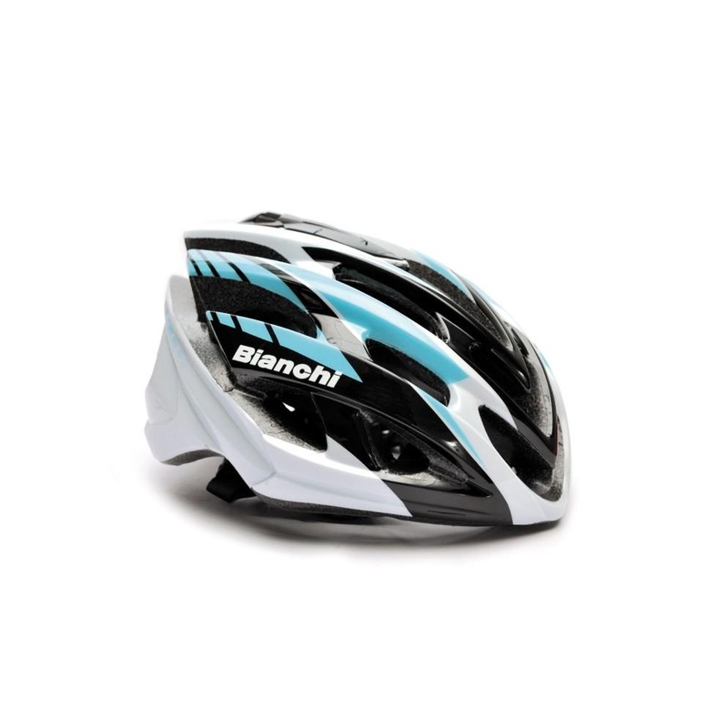 Bianchi Sphere Road Helmet By Lazer – Black-Blue Celeste-White Black – Blue Celeste – White Medium