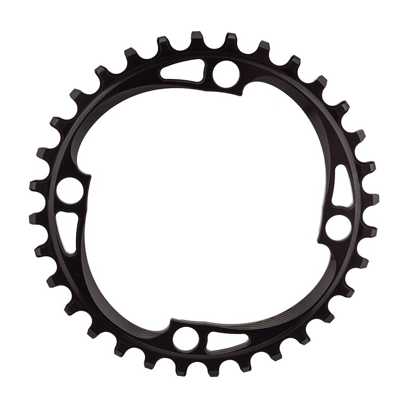 absoluteBLACK Round 104 BCD Chainring – 32t 104 BCD 4-Bolt Narrow-Wide Black